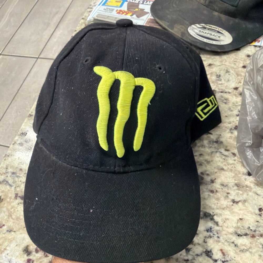 Monster Energy Black Snapback Hat with Neon Green Logo
